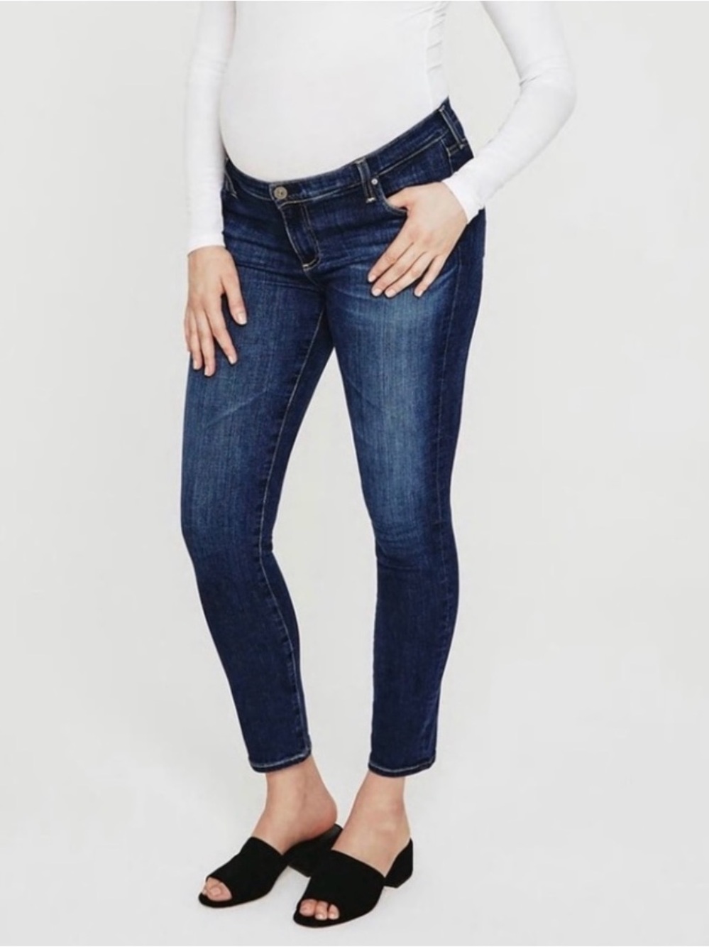 Ag 👖Maternity Jeans Adriano Goldschmied Maternity Prima Dark Blue Cropped Skinny